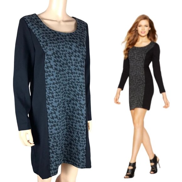 KENSIE Houndstooth Printed Sheath Dress NWT XL - Picture 1 of 11